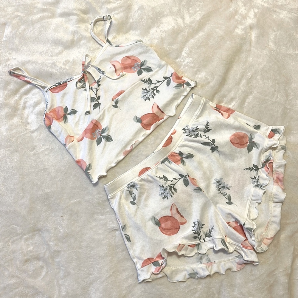 Gilly Hicks | Peach Print Shorts Pajama Set